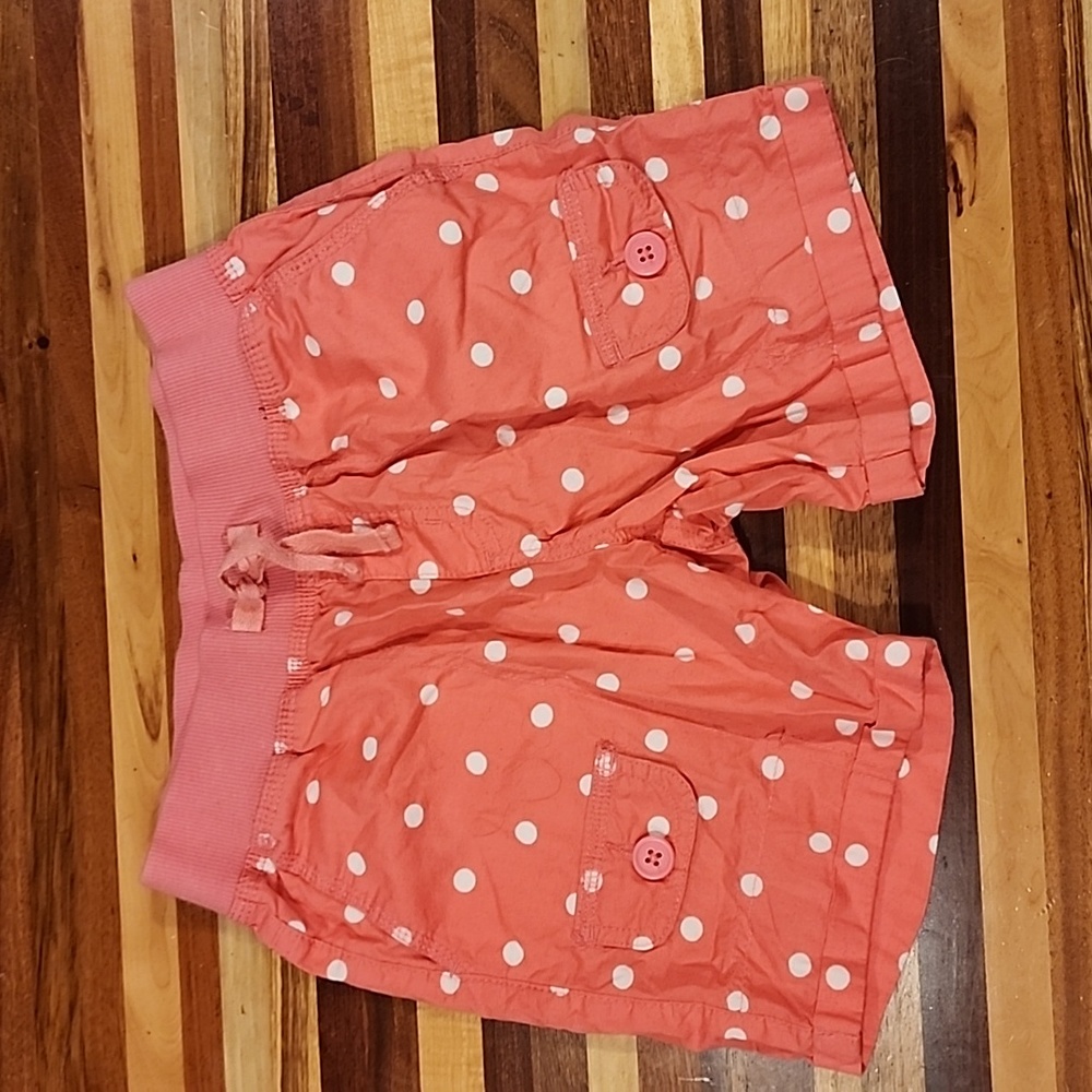 Pink polka dot girls shorts